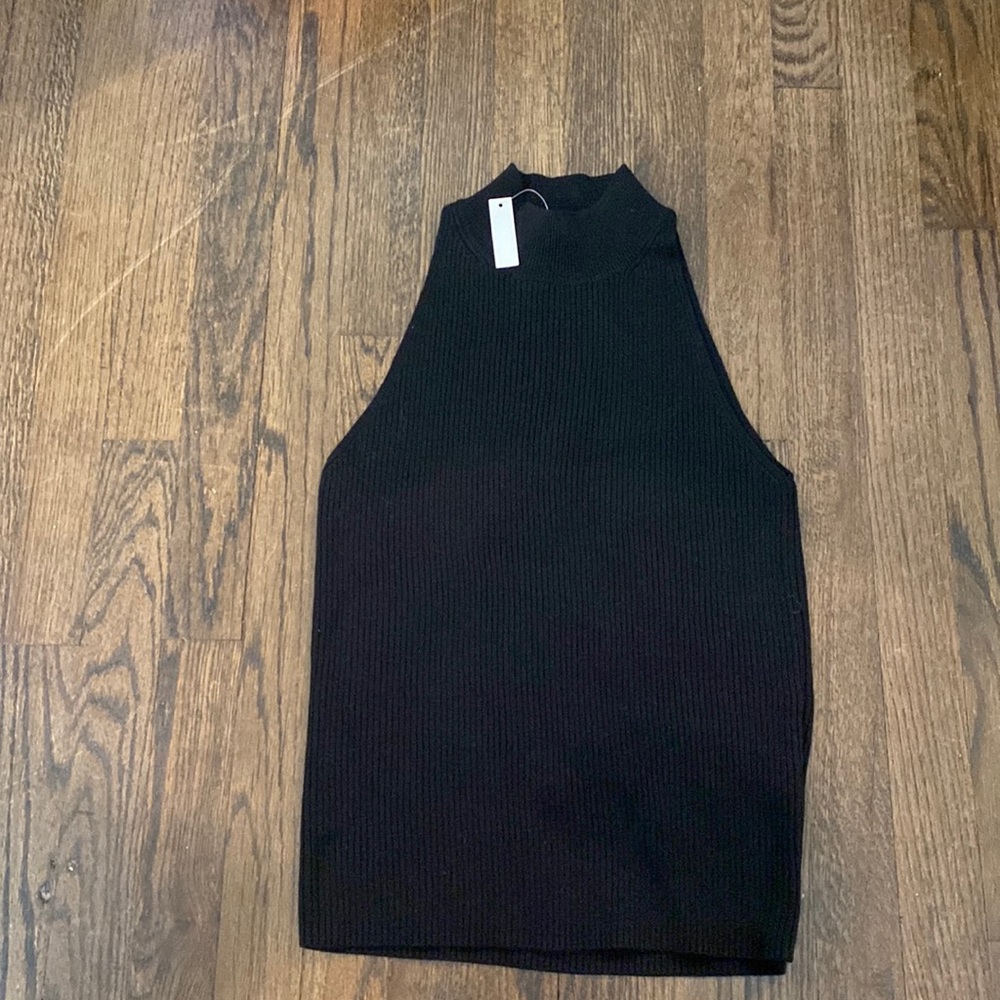 NWT Black Madewell Sleeveless Turtleneck Sweater
